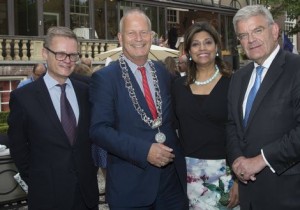 H.E. Mr. Laurent Pic, Mayor Jan Hoekema of Wassenaar, Shida Bliek, Mayor Jan van Zanen of Utrecht. 