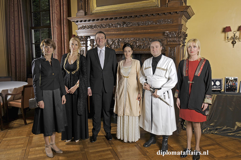 1 H.E. Konstantine Surgarladze, State Minister David Bakradze and Mrs. Nino Rusadze with staff