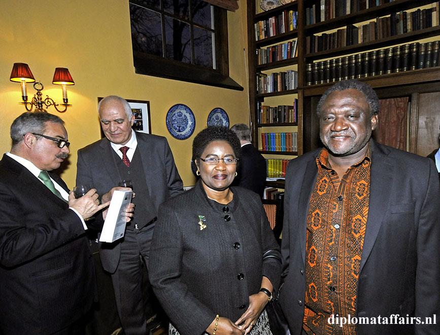 Ambassador of Tanzania, H.E. Irene F. Mkwawa Kasyanju & spouse - Book Launch H.E. Pierre Ménat - Diplomat Club Wassenaar The Netherlands 16 March