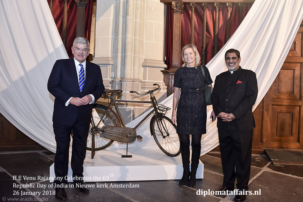 H.E Venu Rajamony, H.E. Ms Kajsa Ollongren, Mayor Jan van Zanen