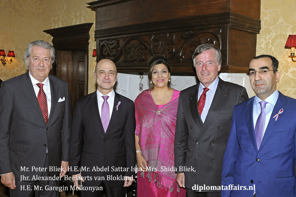 4. Mr. Peter Bliek, H.E. Mr. Abdel Sattar Issa, Mrs. Shida Bliek, Jhr. Alexander Beelaerts van Blokland, H.E. Mr. Garegin Melkonyan 4. Mr. Peter Bliek, H.E. Mr. Abdel Sattar Issa, Mrs. Shida Bliek, Jhr. Alexander Beelaerts van Blokland, H.E. Mr. Garegin Melkonyan