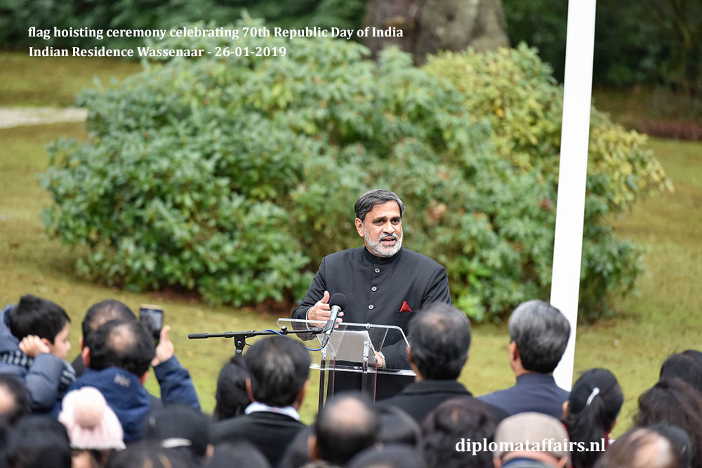 17.jpg Flag hoisting at the Indian Residence in Wassenaar 70th Republic Day of India Diplomat Affairs Magazine