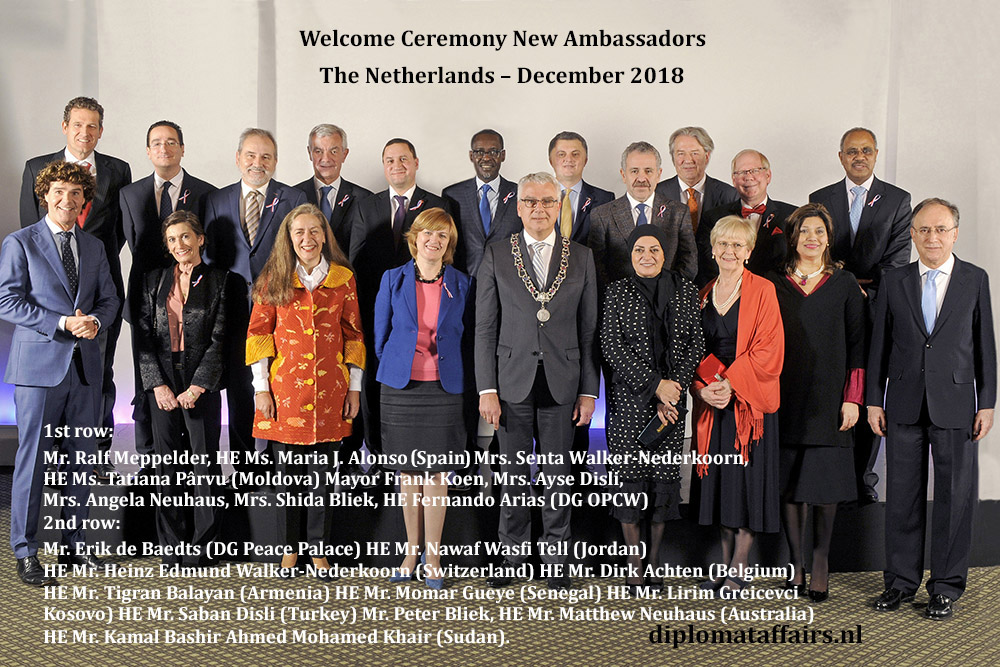 Welcome Ceremony New Ambassadors hosted by Mayor Frank Koen and Mrs. Shida Bliek Founder Diplomat Club Wassenaar Diplomat Affairs Magazine Welcome Ceremony New Ambassadors hosted by Mayor Frank Koen and Mrs. Shida Bliek Founder Diplomat Club Wassenaar Diplomat Affairs Magazine