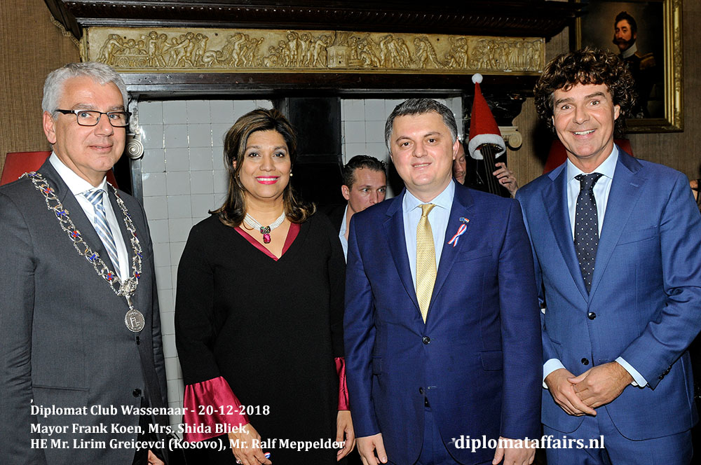 674.jpg Welcome Ceremony new Ambassadors Mayor Frank Koen, Mrs. Shida Bliek, HE Mr. Lirim Greiçevci (Kosovo), Mr. Ralf Meppelder Diplomat Affairs Magazine