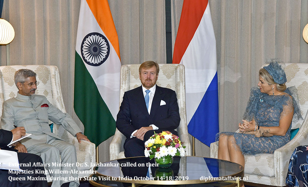 External Affairs Minister of India, Dr. S. Jaishankar and their Majesties King Willem-Alexander and Queen Maxima