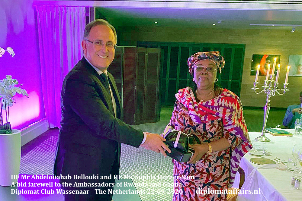 03.jpg HE Mr Abdelouahab Bellouki, Ambassador of Morocco and HE Ms. Sophia Horner-Sam, Ambassador of Ghana Diplomat Affairs Magazine